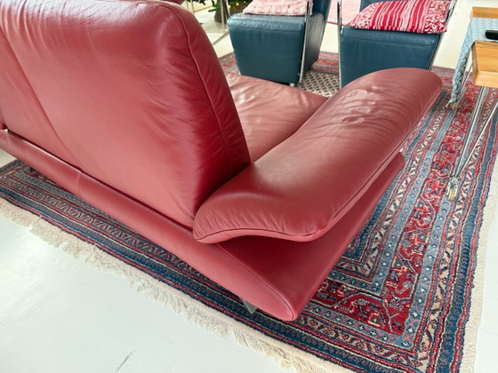 Image 1 of Leder Sofa Zweisitzer und Zweieinhalb-Sitzer Koinor rot