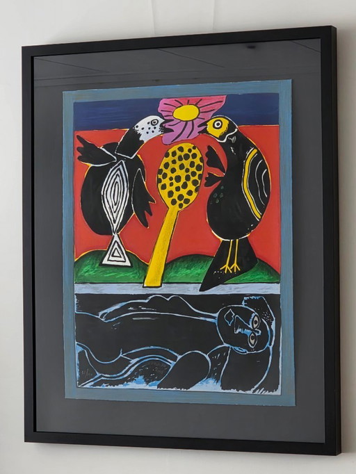 Corneille - Oiseaux en fete II - Venus - Signed - 2001