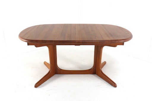 Table de salle à manger ovale 2x extensible XL vintage Danish solid teak