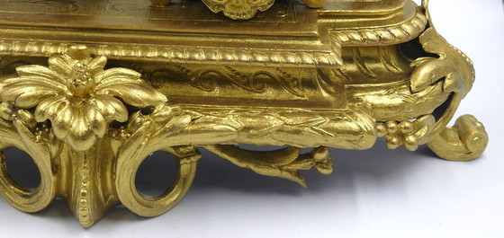 Image 1 of Orologio da mantello a pendolo francese vintage antico 1850-1900 Medaille de Bronze