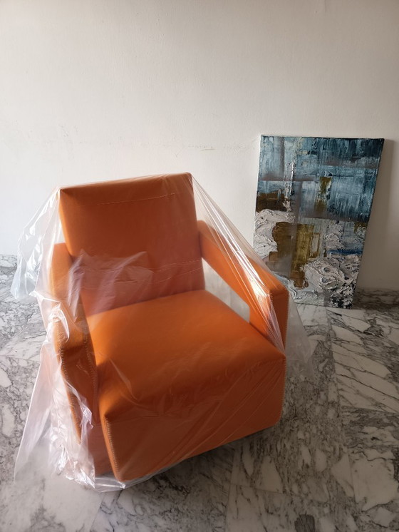 Image 1 of Fauteuil CASSINA Utrecht 637 en Laine Kvadrat Orange 13L par Gerrit Thomas Rietveld