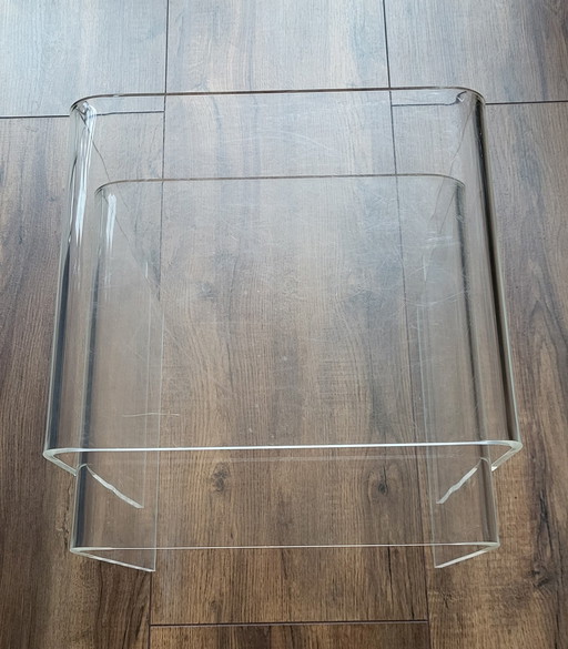 3 Acrylaat Bijzettafeltjes Jaren '80 / '90