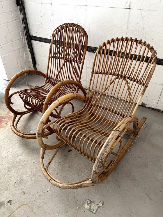 Image 1 of Comode sedie a dondolo in bambù