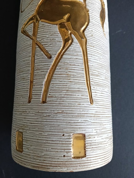 Mid-Century Modern Vase – Fratelli Fanciullacci (Italy, 1950s/1960s) – Gold & Sgraffito – Ceramic (photo 7 of 11)
