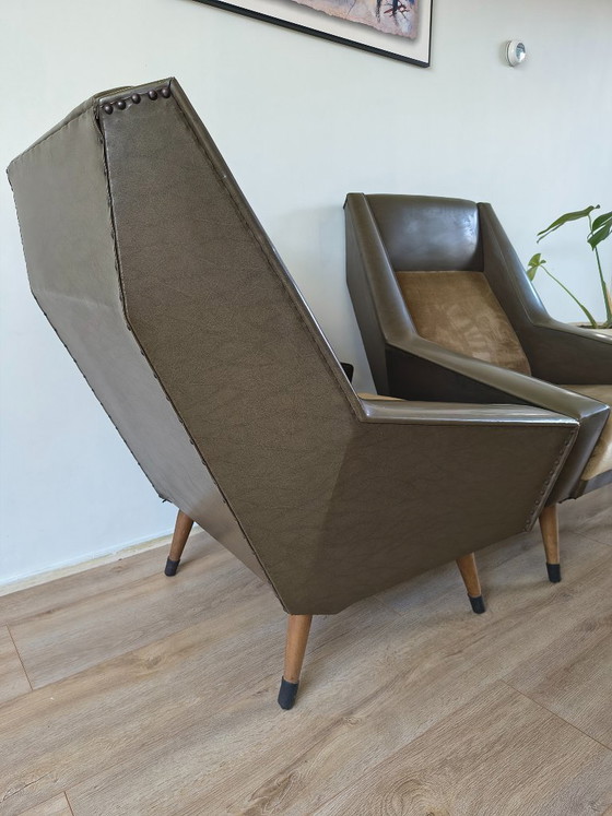 Set di 2 Poltrone Vintage Mid-Century (Verde Oliva) – Skai (photo 4 of 12)