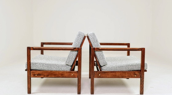 Image 1 of Een paar moderne loungestoelen, babyblauw, 1970