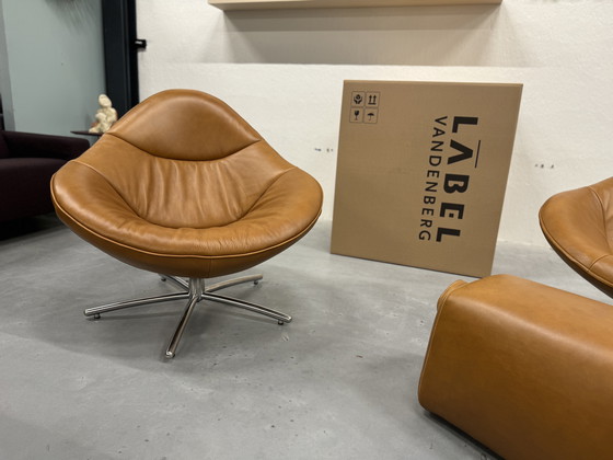 Image 1 of Label Vandenberg Hidde Soft Drehstuhl mit Gin Fußhocker Bovino Naturleder