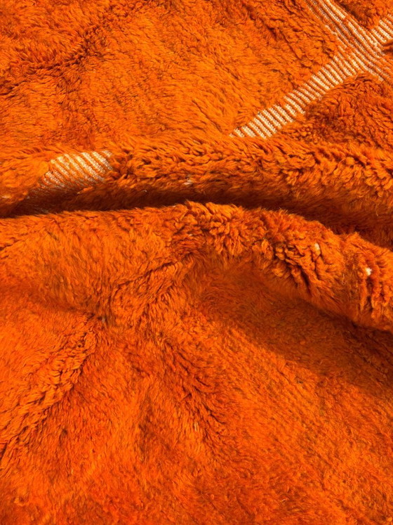 Image 1 of Burnt Orange Beni M’rirt Moroccan Rug – Handmade Wool Area Rug – Luxury Berber Rug – 210x320 cm – Contemporary Moroccan Decor
