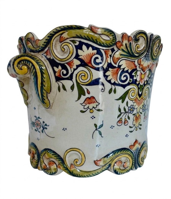 Vaso per Piante / Cache-pot in Maiolica Francese – Stile Rouen – Fatto a Mano (Fait Main). – Vasi per piante (photo 2 of 6)