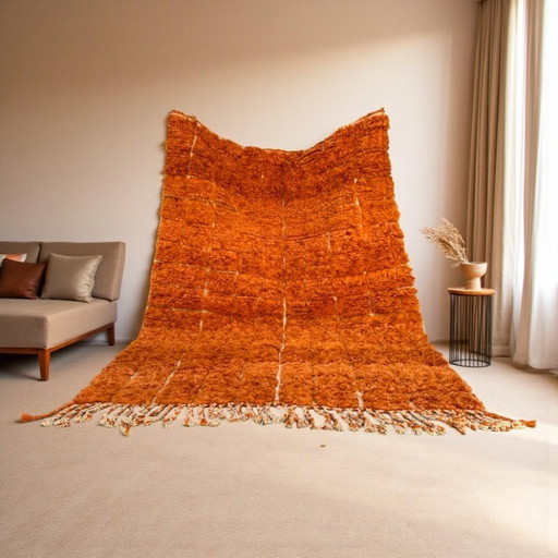 Handmade orange rug 100cm×200cm