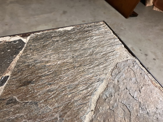 Image 1 of Brutalist coffee table side table slate planter