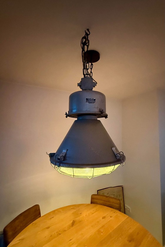 Image 1 of Industrial factory lamp from Poland - 1970s