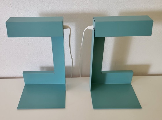 2000s Left or Right Tafel- of Wandlamp van Appelius/Slawinski, turquoise/lichtblauw – Konstatin Slawinski (photo 5 of 8)