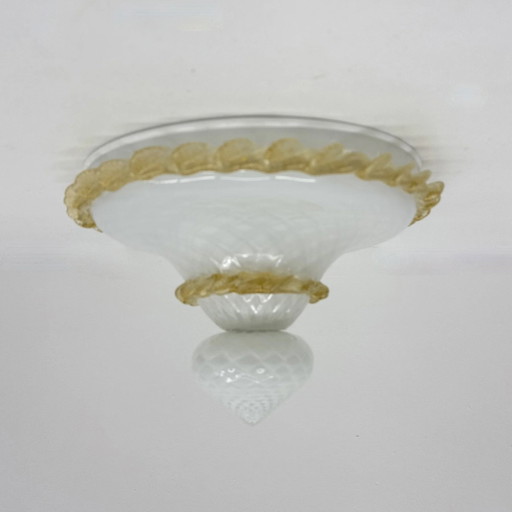 Mid-century design Murano glass flush mount / ceiling lamp , 1970s