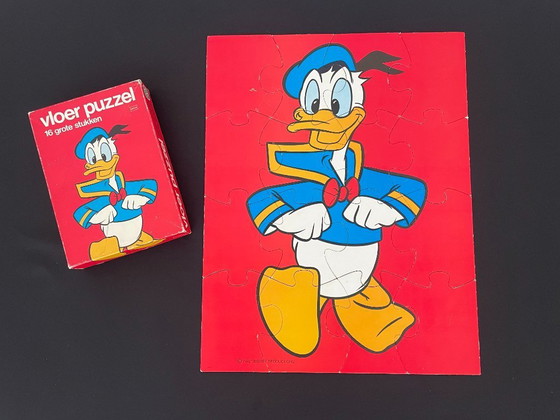 Image 1 of Vintage 1980s Mickey Mouse and Donald Duck Disney Puzzles Hema Vloer Puzzels