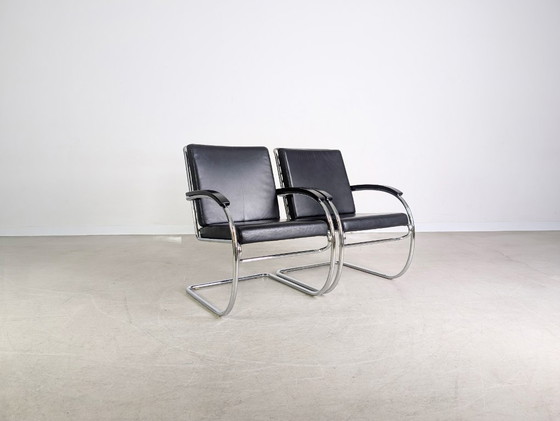 Image 1 of 2x Sillón KS 46 Midcentury Thonet Anton Lorenz Cuero negro