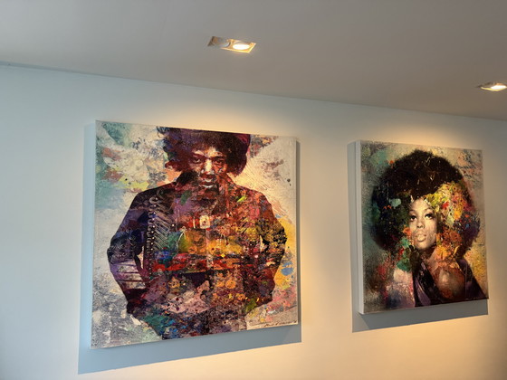 Image 1 of Karin Vermeer Diana Ross und Jimi Hendrix Gemischte Medien