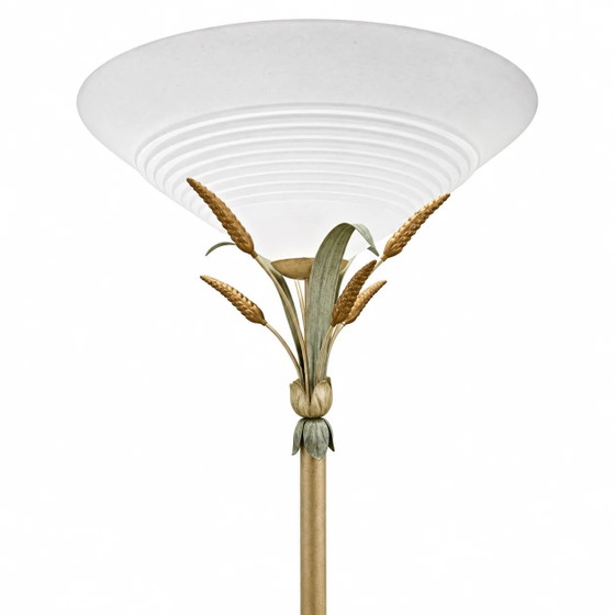 2 x lampada da terra / decorazione metallica botanica / floreale / anni '70 / – Lampade da terra, Glass (photo 4 of 10)