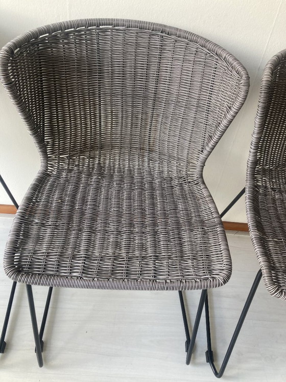 4 X Sedie da pranzo Wings – Metal, Rattan (photo 2 of 8)