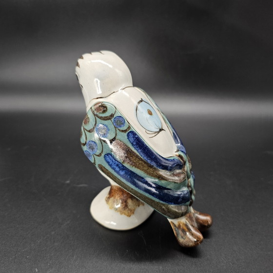 Image 1 of Uccello in ceramica Tonala firmato Ken Edwards Studio Art Messico Grande Vintage