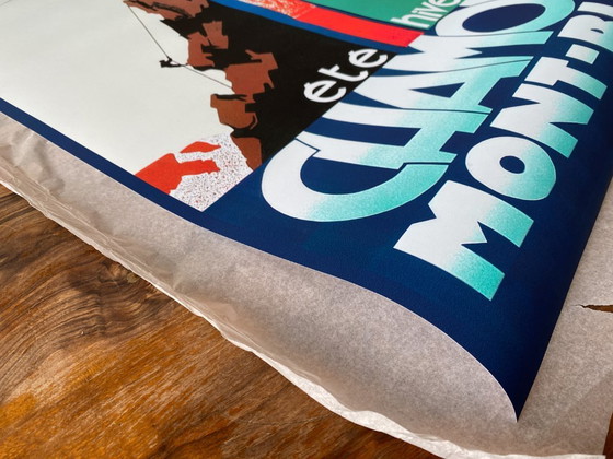 Image 1 of Chamonix Mont-Blanc, summer winter - Vintage ski poster by Henry Reb 70 x 100 cm