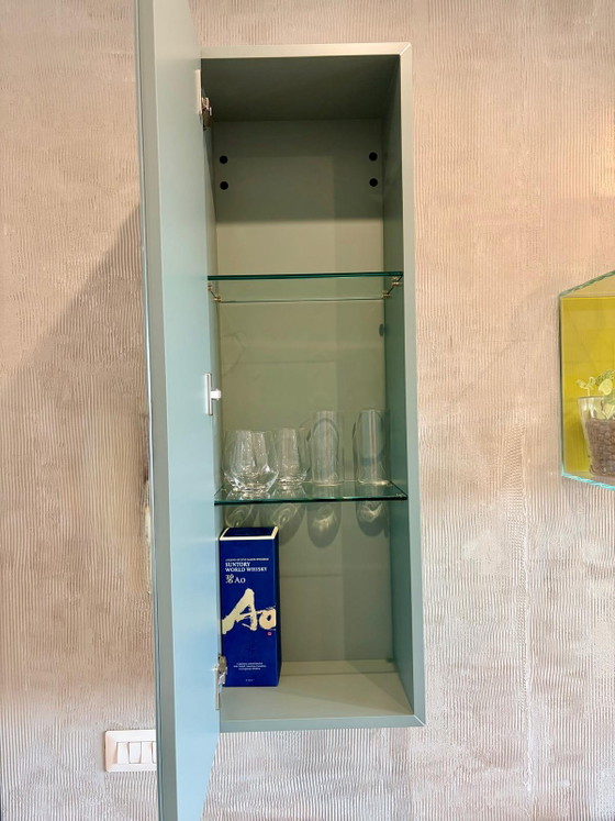 LAGO 36e8 Wall Unit in Glass and Wood – Shelving unit, Crystal (photo 6 of 10)