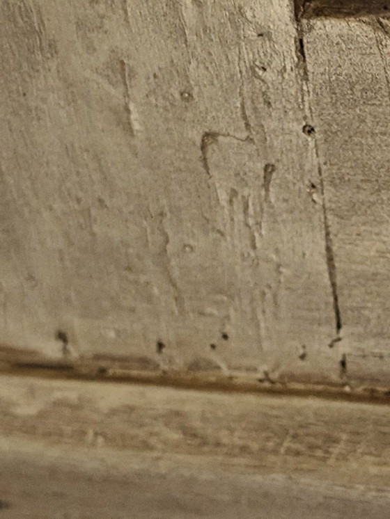Image 1 of Gilded wooden mirror with carved pediment in the trumeau style
