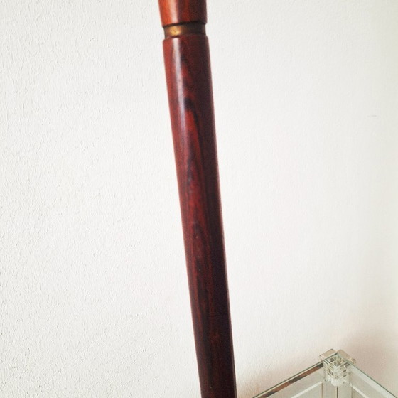Image 1 of Lámpara de pie de palisandro de mediados de siglo con pantalla de ratán, Suecia, década de 1960.