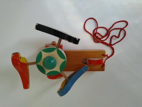 Image 1 of Jouet à tirer vintage en bois de hêtre des années 1960