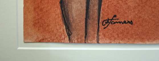 Image 1 of Francine Somers – Young African Child – Original Signed Mixed Media on Paper