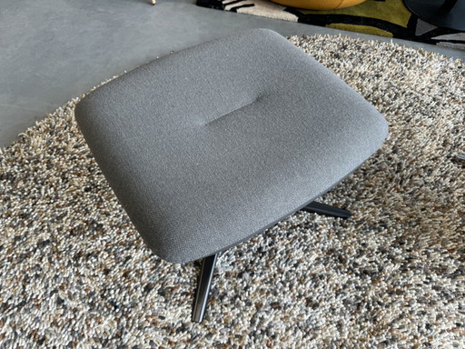 Leolux Caruzzo Fine Footstool leather fabric gray