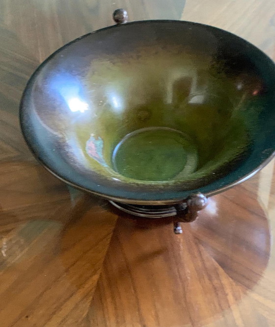 Art déco – Aegte Ildfast, Dänemark, 1930 – Patinierte Bronze und geschnitzte Griffe mit Faunmotiven, selten (photo 4 of 13)