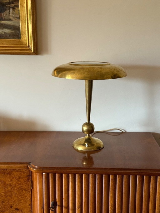 Oscar Torlasco, mod. 143 brass table / desk lamp, Prod. Lumi, Italy 1950s
