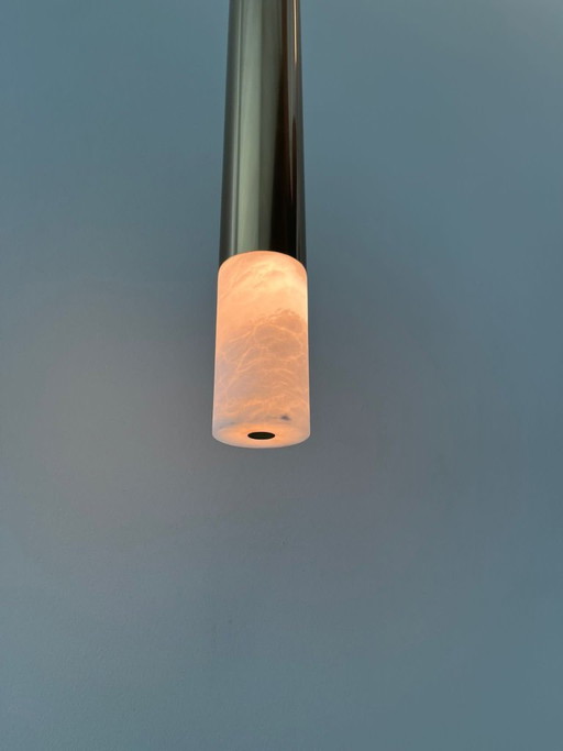 ONE A Alu-Bast Hanglamp Met Alabaster! – hanglampen, Aluminium (photo 2 of 5)