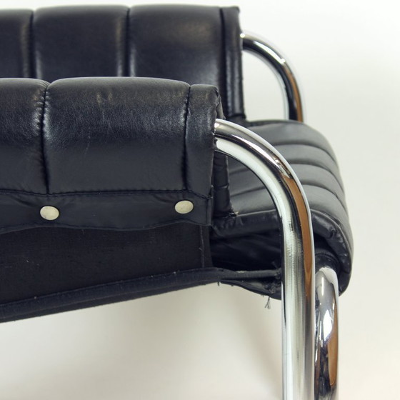 Image 1 of Sillón de salón de Viliam Chlebo en cromo y polipiel, Kodreta, década de 1980.