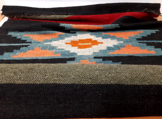 Image 1 of Kilim balcánico antiguo, alfombra de pasillo, tejido de lana