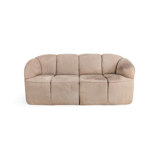 Sofá vintage de dos plazas de ante Piccolino original de Walter Knoll