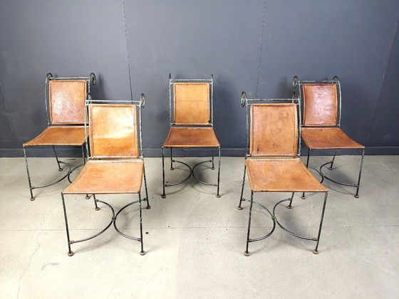 Image 1 of Spanische schmiedeeiserne Esszimmerstühle, 1960er Jahre