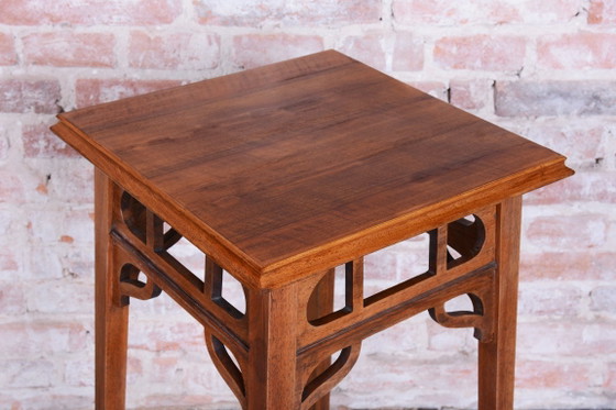 Restored Art Nouveau Pedestal, Walnut, Revived Polish, Czech, 1900s – Column, Wood (photo 2 of 14)