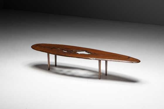 Image 1 of Mesa de centro moderna orgánica con hueco natural, Francia, mediados del siglo XX