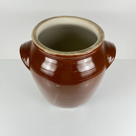 Grande Vaso Antico in Gres per Confit / Grasso, Marrone, 1900 – Vasi per piante, Ceramica (photo 2 of 11)