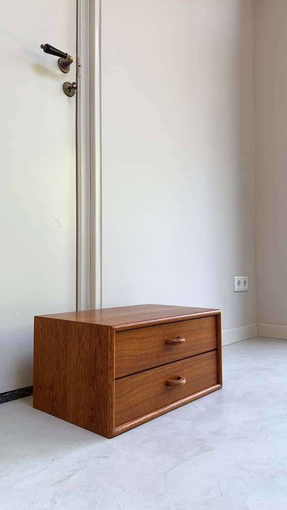 Vintage Danish Teak Nightstand / Wall Cabinet – Wood (photo 3 of 8)