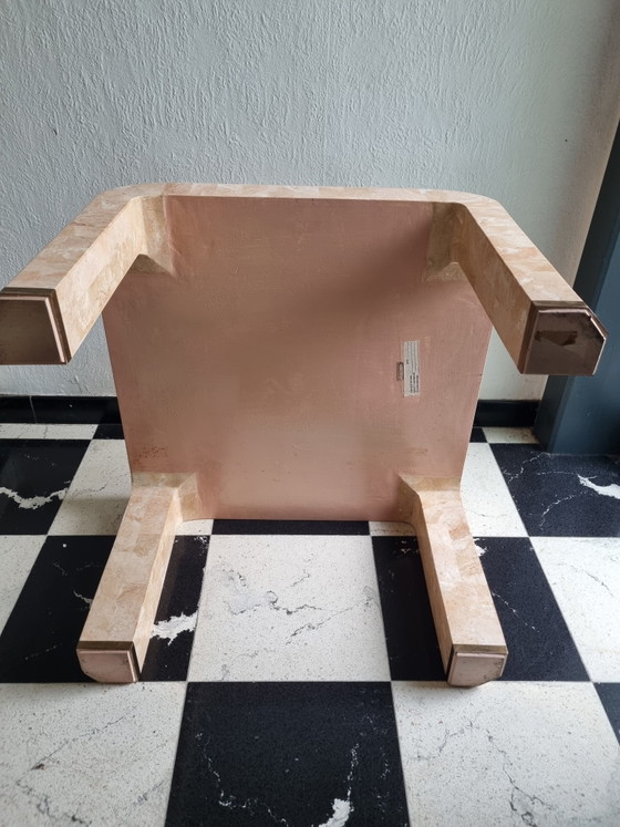 Vintage Tessellated Stone Salontafel Met Kwaliteitslabel – Robert Marcius Stijl - Jaren '90 – Brass (photo 8 of 12)