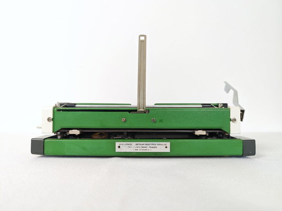 Image 1 of Vintage Green Working Typewriter / Green UNIS TBM De Luxe 1970's / Retro Office / Office Decor / Olympia / Mid Century Modern