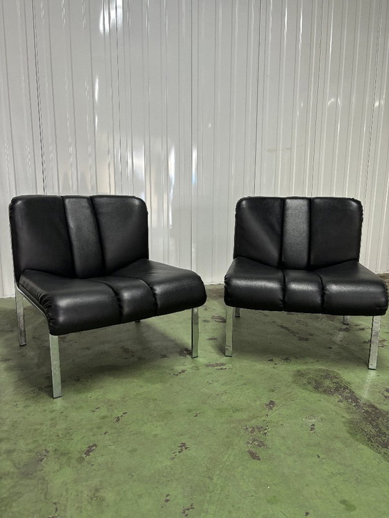 Image 1 of Leather Lounge Chair by Hans Eichenberger for Girsberger, 1960