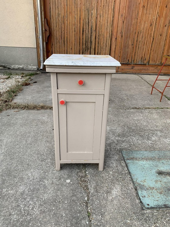 Vintage German Marble Top Nightstand or End Table (photo 2 of 5)