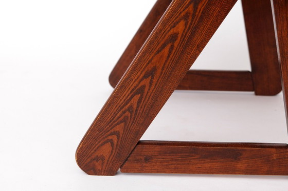 Image 1 of Chaise italienne vintage (1/2), années 1980, hêtre foncé, revêtement bordeaux