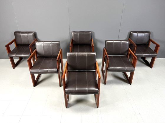 Image 1 of Set Of 6 Vintage Dining Chairs By Tobia & Afra Scarpa, 1970S