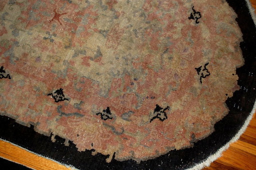 Handmade antique Art Deco Chinese rug 2.10' x 4.9' (89cm x 149cm) 1920s - 1B411