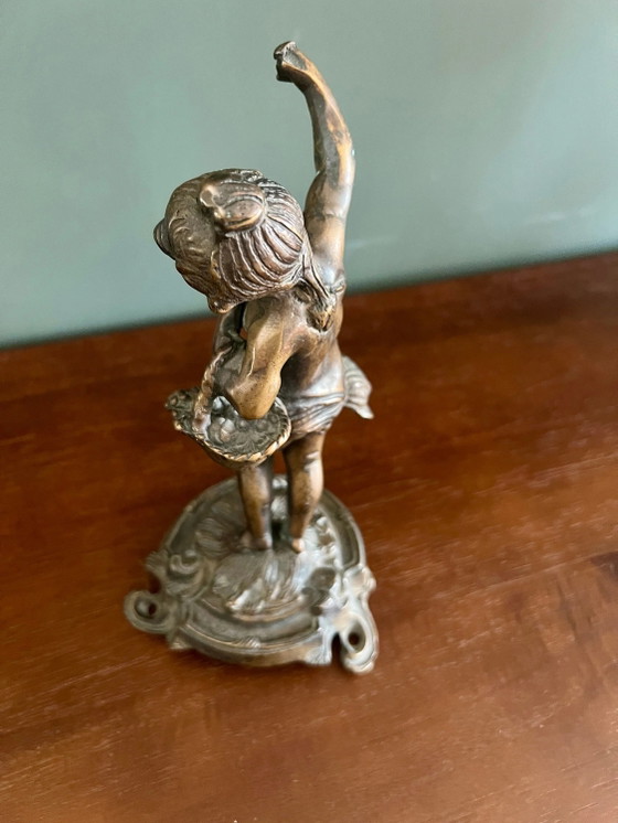 Zeldzaam! Art Nouveau Brons van Farbel - 'The Cueilette' (Arbor), gesigneerd en met gieterijmerk (photo 6 of 8)
